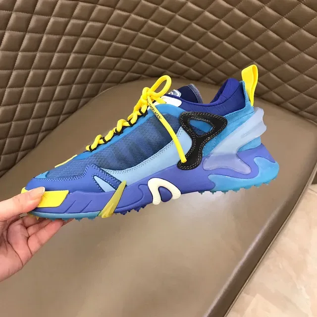 Off-White Blue Yellow Arrow Motif Overlays Transparent Air Unit Chunky Sneakers 3