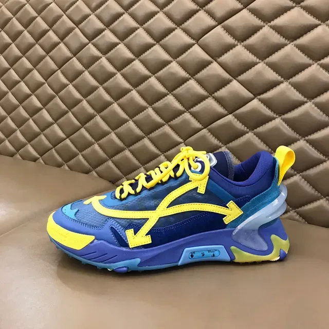 Off-White Blue Yellow Arrow Motif Overlays Transparent Air Unit Chunky Sneakers 5