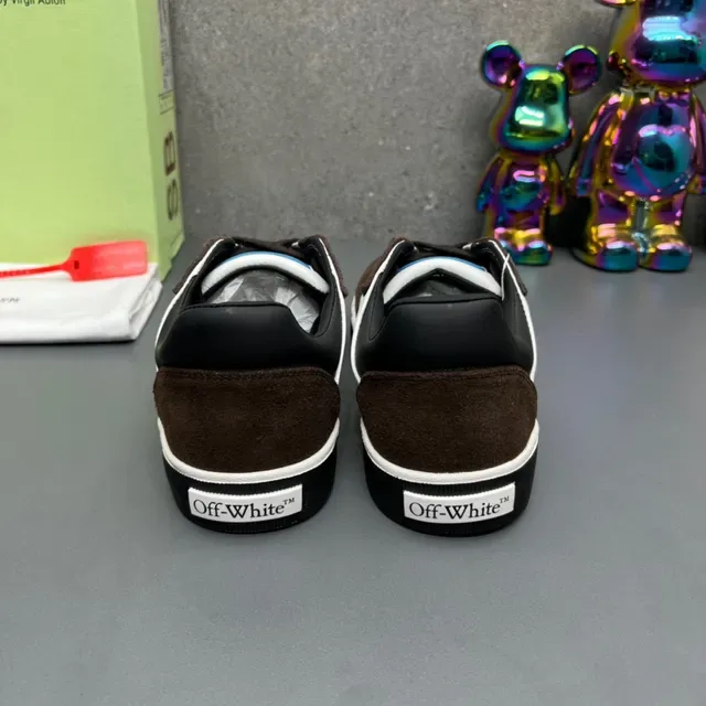 Off-White Brown Panelled Upper Suede And Leather Mix Lifestyle Sneakers 7