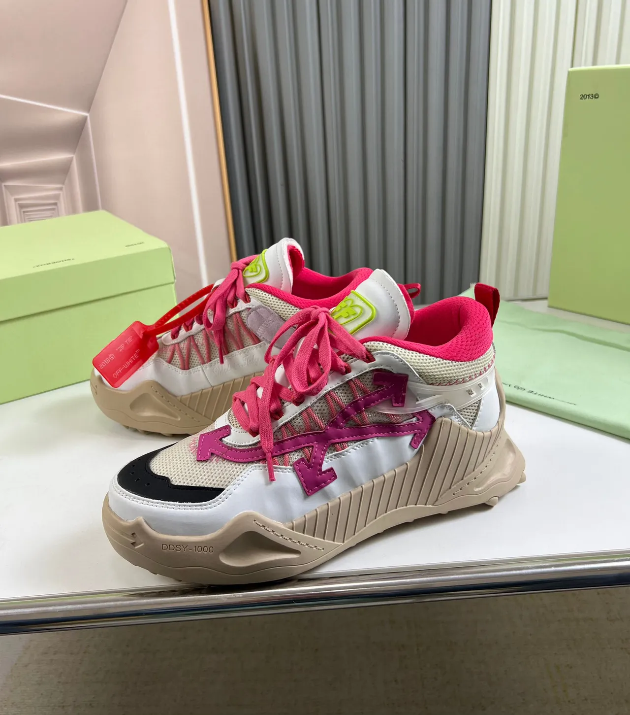 Off-White DDSY-1000 Chunky Runner 白色粉色米色 Chunky Sneakers 8