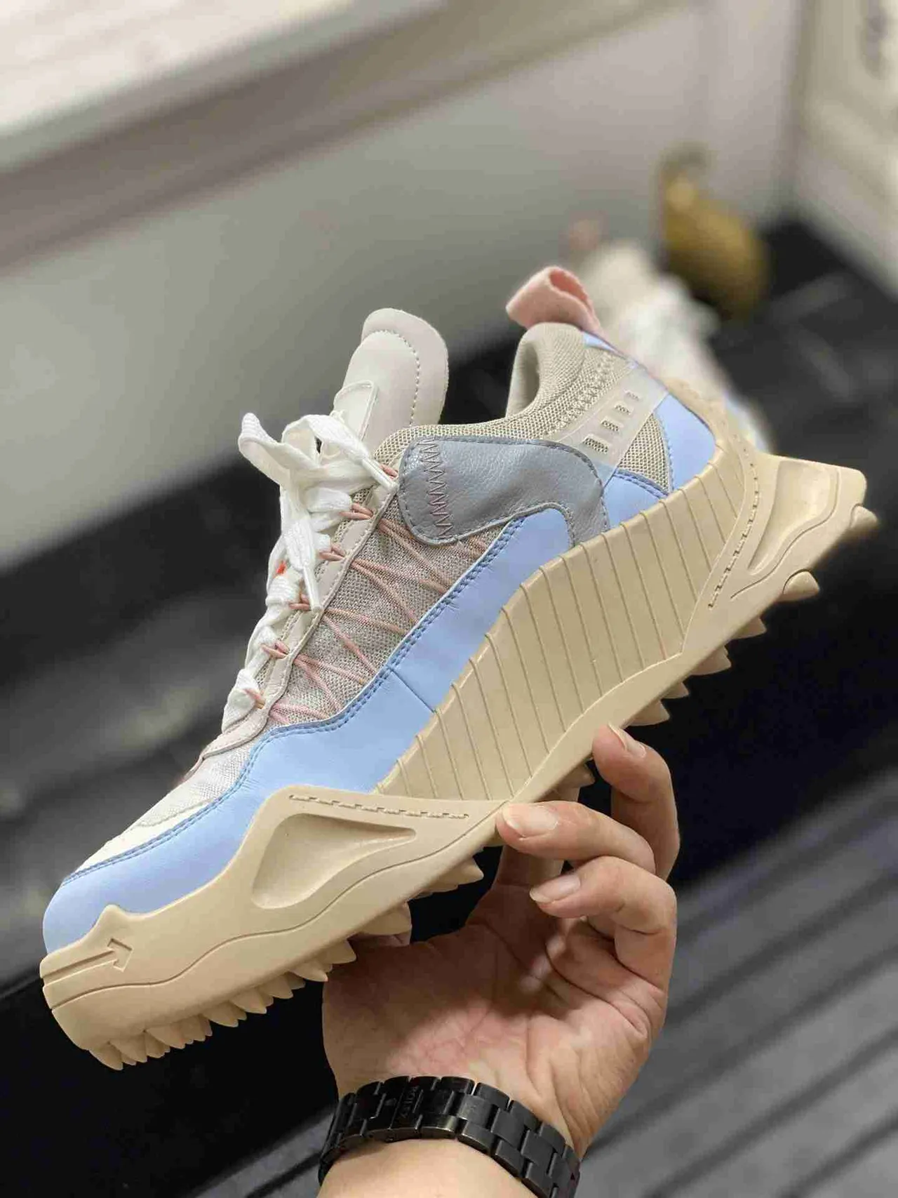 Off-White DDSY-1000 Light Blue Beige Chunky Sneakers 6