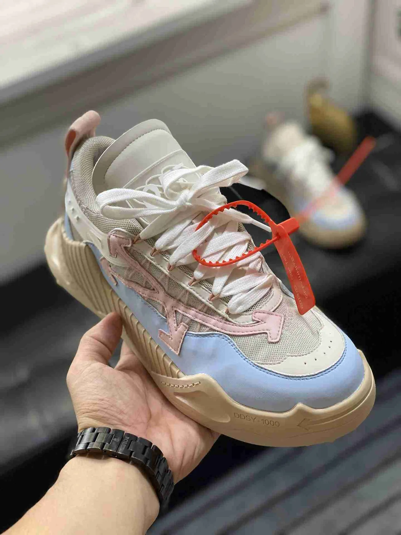Off-White DDSY-1000 Light Blue Beige Chunky Sneakers 7