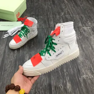 Off-White Green High-Top Industrial Detailing Lifestyle Sneakers