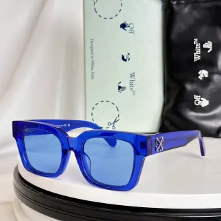 Off-White Oversized Square Translucent Blue Sunglasses