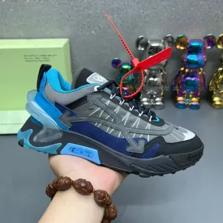 Off-White Runner Black Blue Gray Chunky Sneakers