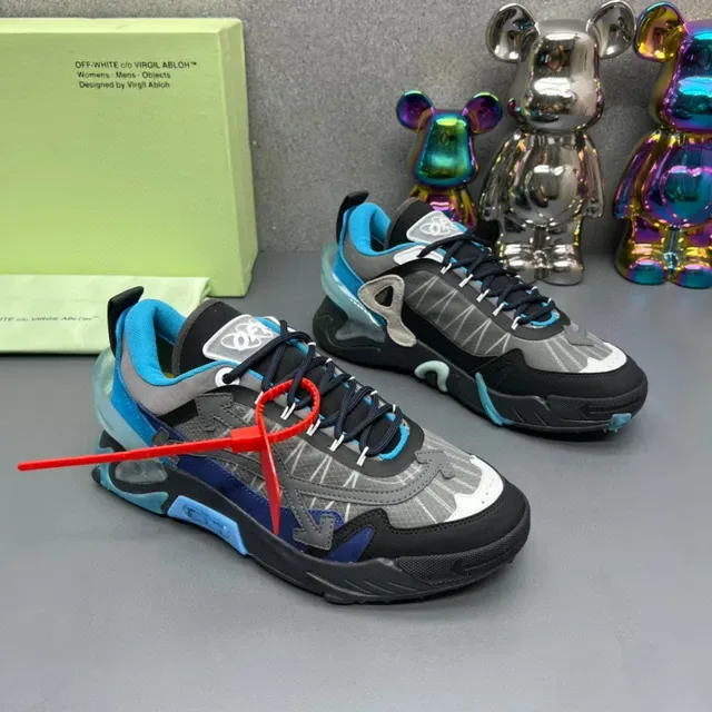 Off-White Runner Black Blue Gray Chunky Sneakers 8
