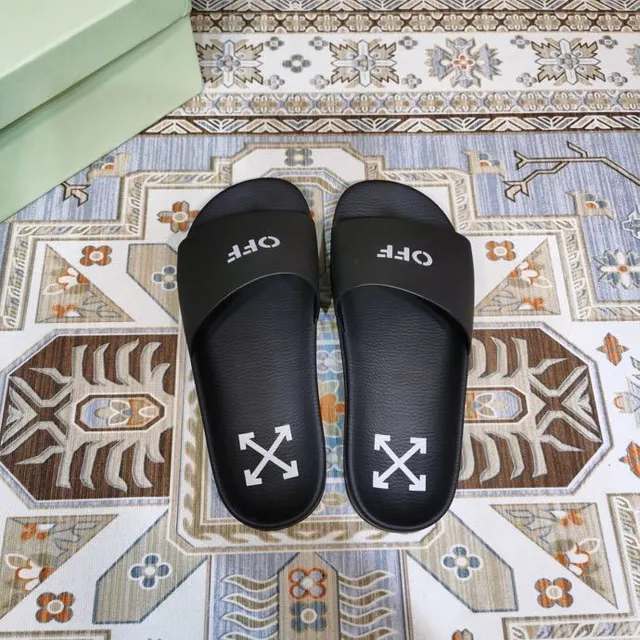 Off-White Slide Black Industrial Logo Slippers 2