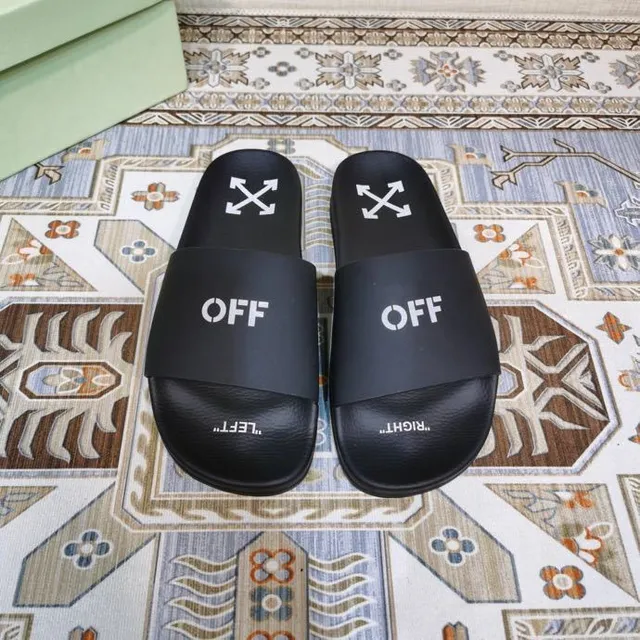 Off-White Slide Black Industrial Logo Slippers 4