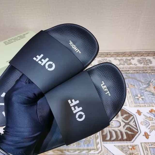 Off-White Slide Black Industrial Logo Slippers 5