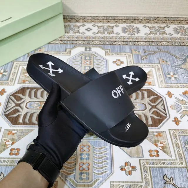 Off-White Slide Black Industrial Logo Slippers 6