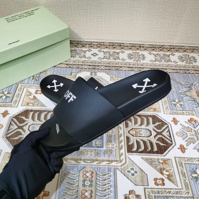 Off-White Slide Black Industrial Logo Slippers 7