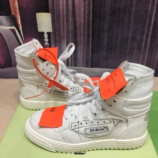 Off-White The Ten Orange High-Top Industrial-Detail Lifestyle Sneakers