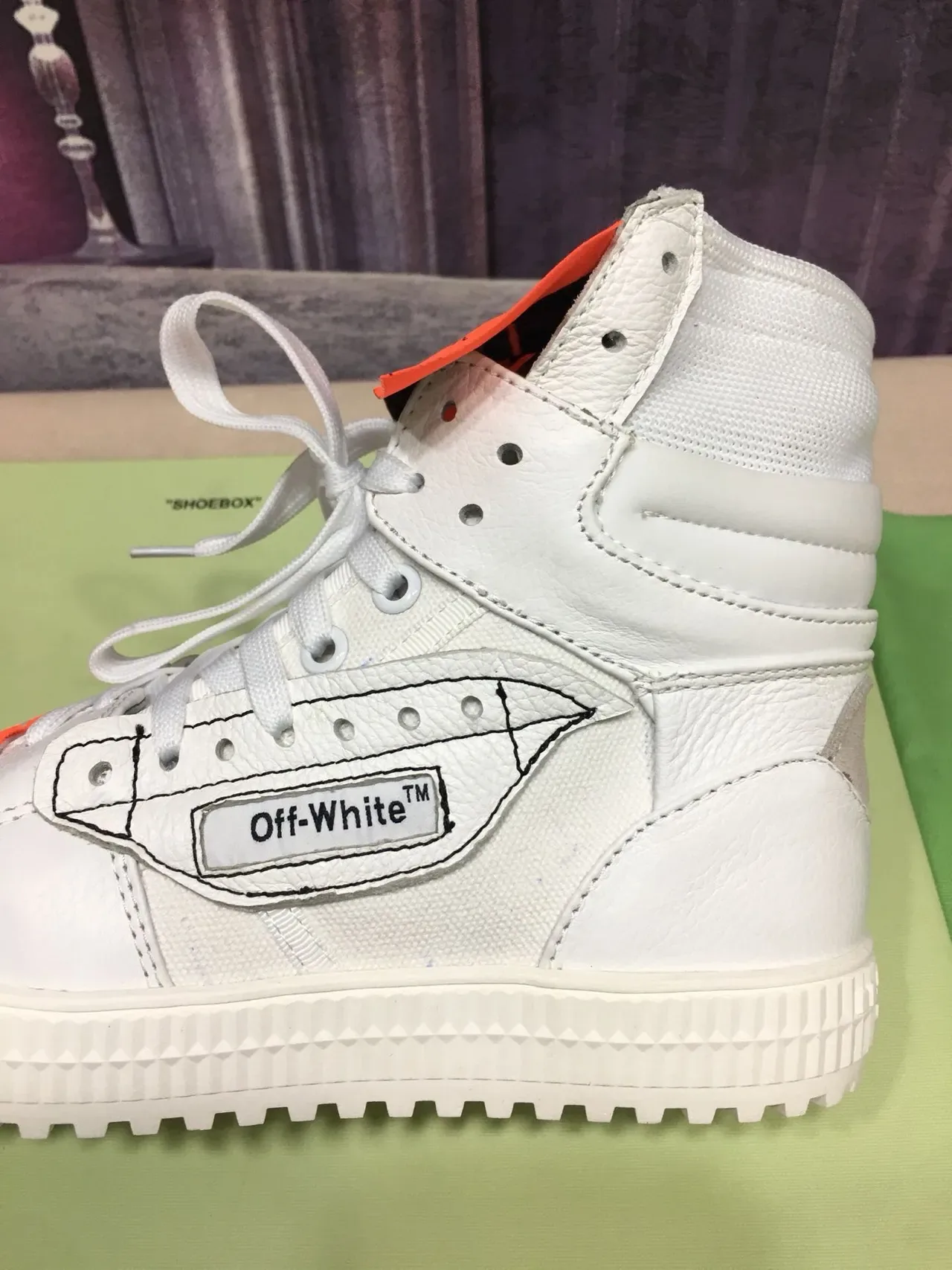 Off-White The Ten 橙色高帮工业细节生活方式运动鞋 4