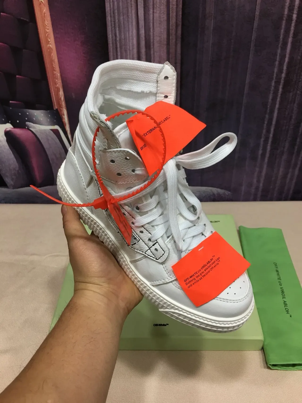Off-White The Ten 橙色高帮工业细节生活方式运动鞋 8