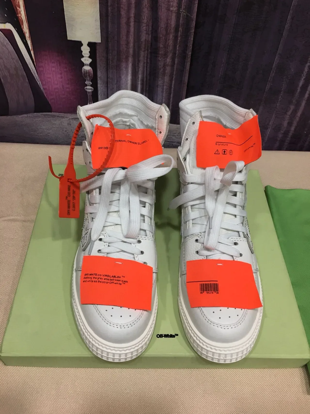 Off-White The Ten 橙色高帮工业细节生活方式运动鞋 9
