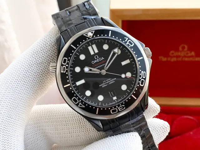 Omega Seamaster Professional وجه أسود فولاذ مقاوم للصدأ ساعة ميكانيكية 6