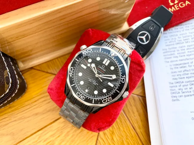 Omega Seamaster Professional وجه أسود فولاذ مقاوم للصدأ ساعة ميكانيكية 8