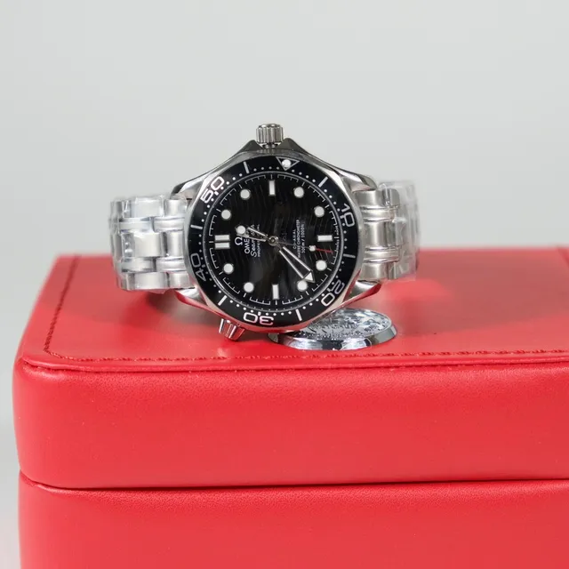Omega Seamaster Professional Black Wave Dial Mechanical Watch 4