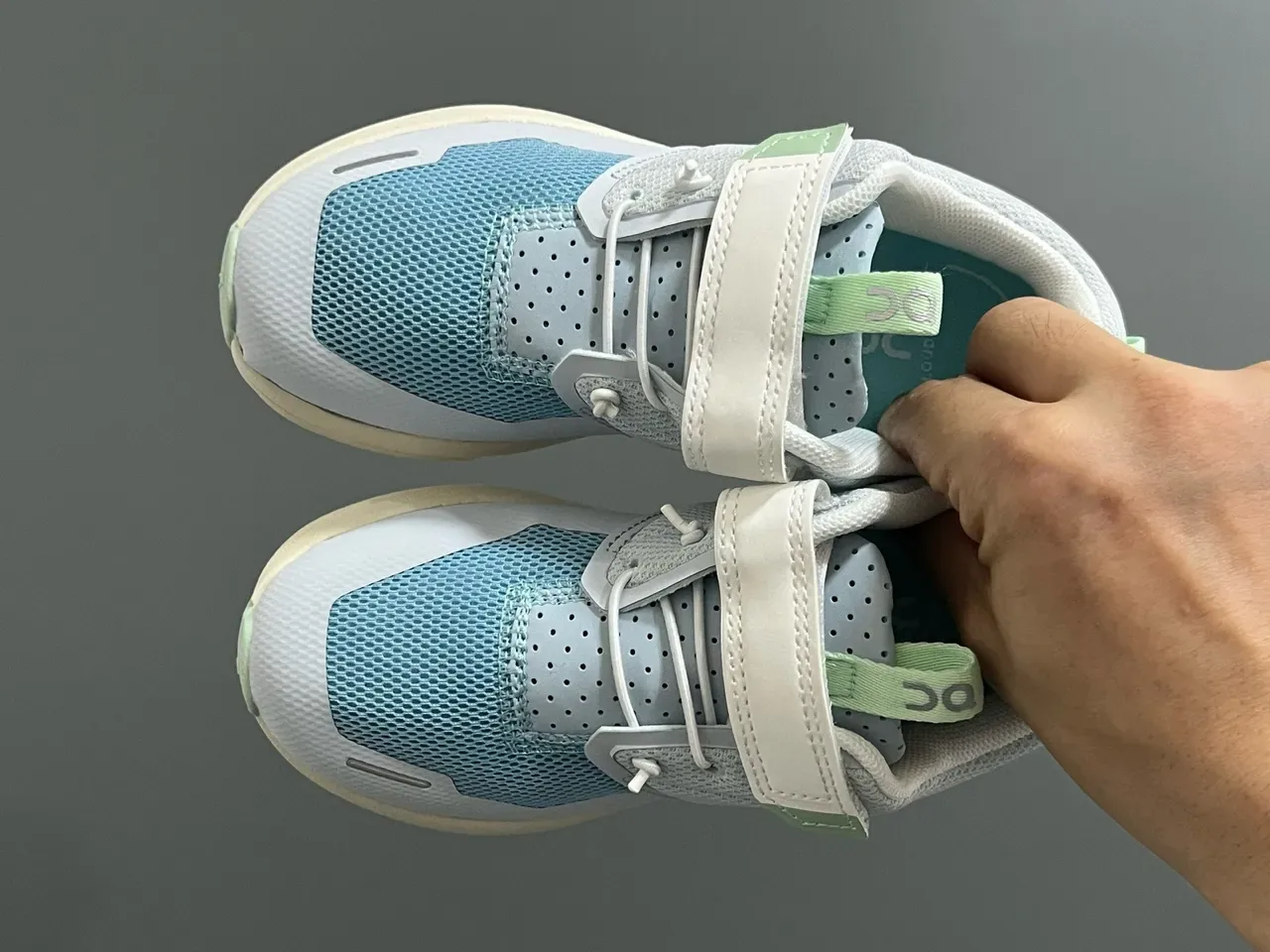 On Cloudmonster Green White Laceless Velcro Strap Breathable Mesh Upper Lifestyle Sneakers 23