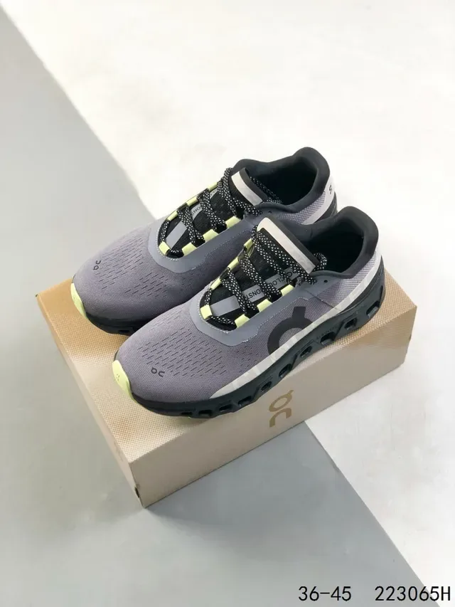 On Cloudmonster-Inspired Light Gray Black Lime Lifestyle Sneakers 3