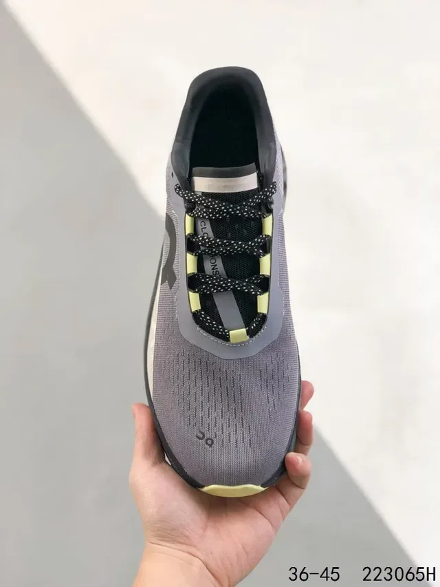 On Cloudmonster-Inspired Light Gray Black Lime Lifestyle Sneakers 5