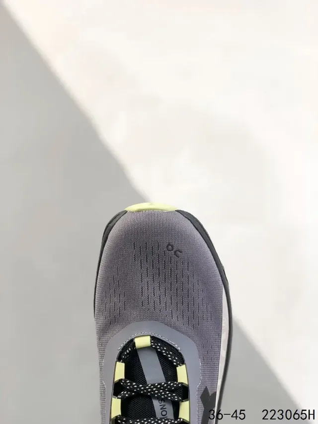 On Cloudmonster-Inspired Light Gray Black Lime Lifestyle Sneakers 6