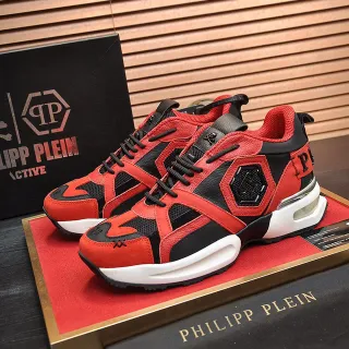 Philipp Plein Active Red Black Chunky Sneakers