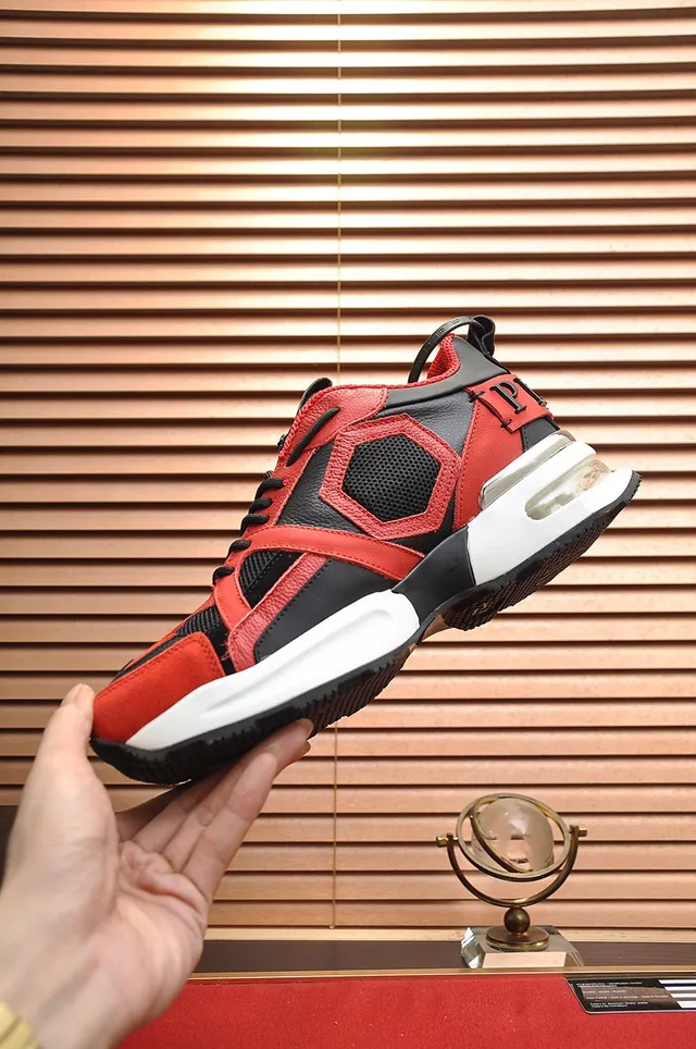 Philipp Plein Active Red Black Chunky Sneakers 6