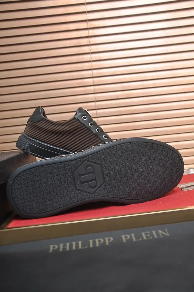 Philipp Plein Zapatillas Lifestyle Marrón y Negro de Tejido Textil Rib 2