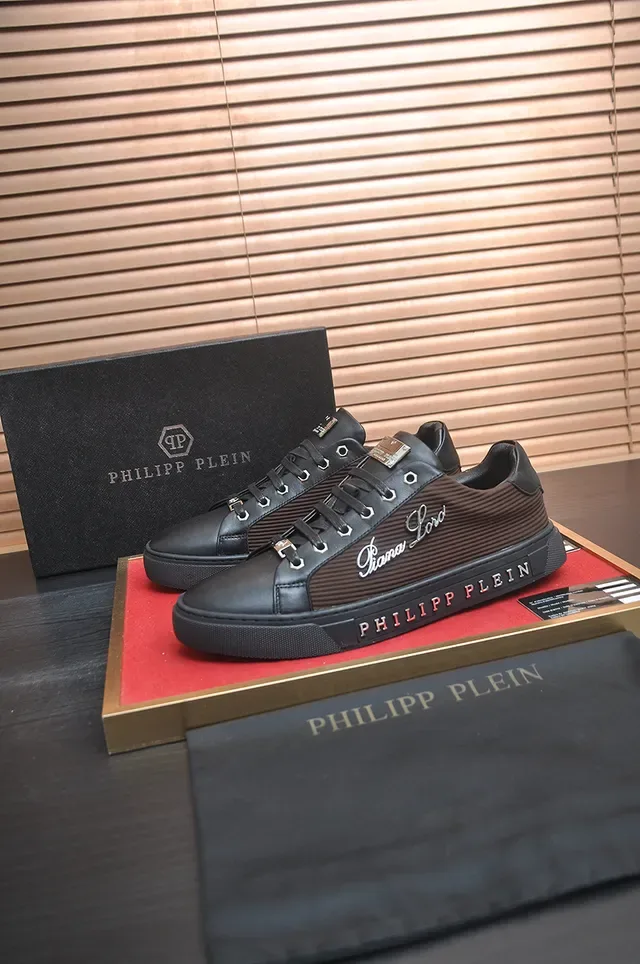 Philipp Plein Zapatillas Lifestyle Marrón y Negro de Tejido Textil Rib 3