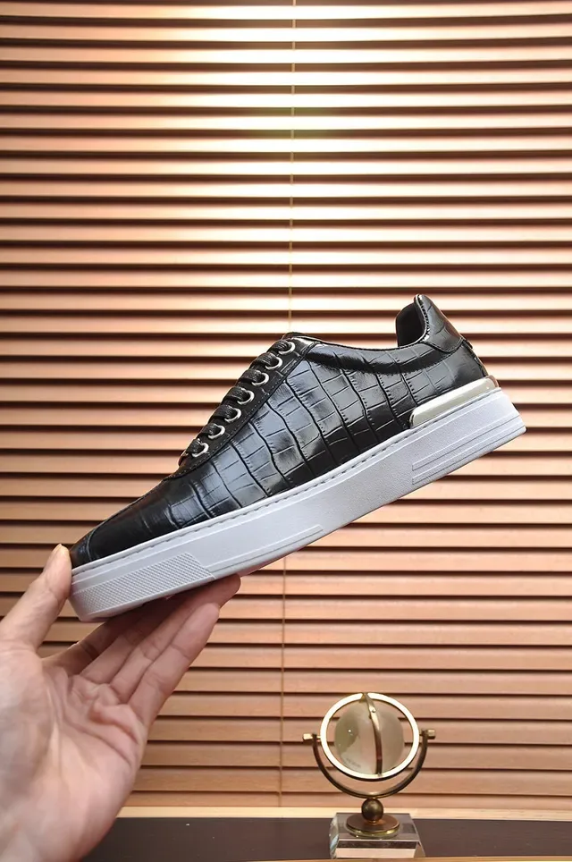 Philipp Plein Croc-Embossed Sneakers Lifestyle Preto e Branco 6