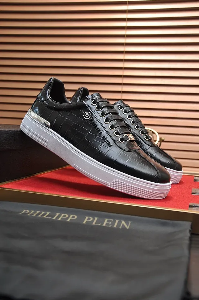 Philipp Plein Croc-Embossed Sneakers Lifestyle Preto e Branco 8