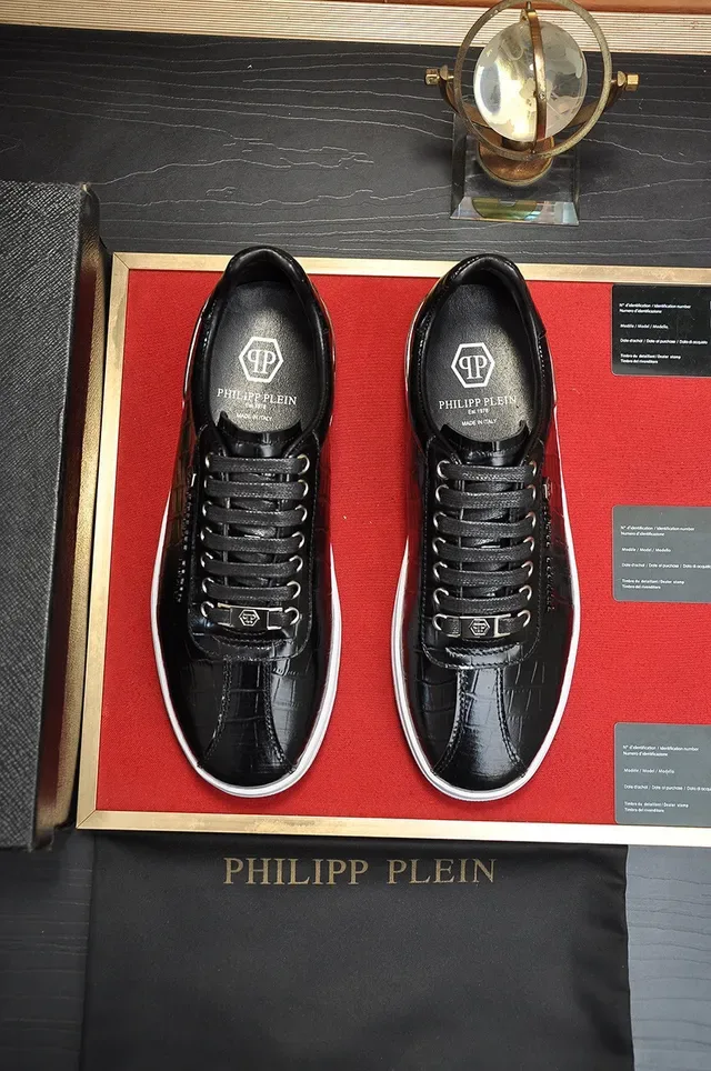 Philipp Plein Croc-Embossed Sneakers Lifestyle Preto e Branco 9