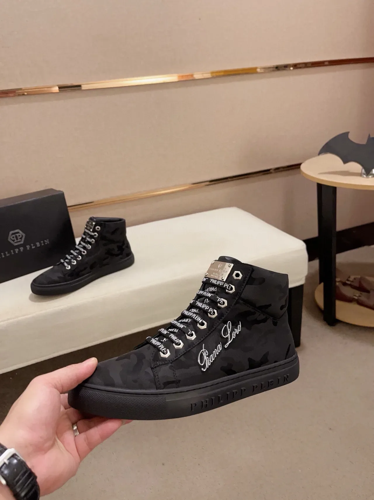 Philipp Plein Gianna Loro Zapatillas Lifestyle Negro Camo de Alto 4