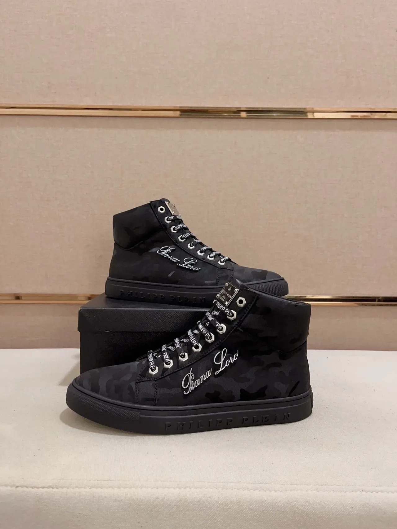 Philipp Plein Gianna Loro Zapatillas Lifestyle Negro Camo de Alto 8