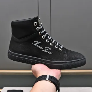 Philipp Plein उच्च टॉप सजाया हुआ लोगो काला लाइफस्टाइल स्नीकर
