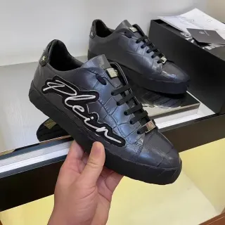 Philipp Plein Plein Logo Croc-Embossed Black লাইফস্টাইল স্নিকার