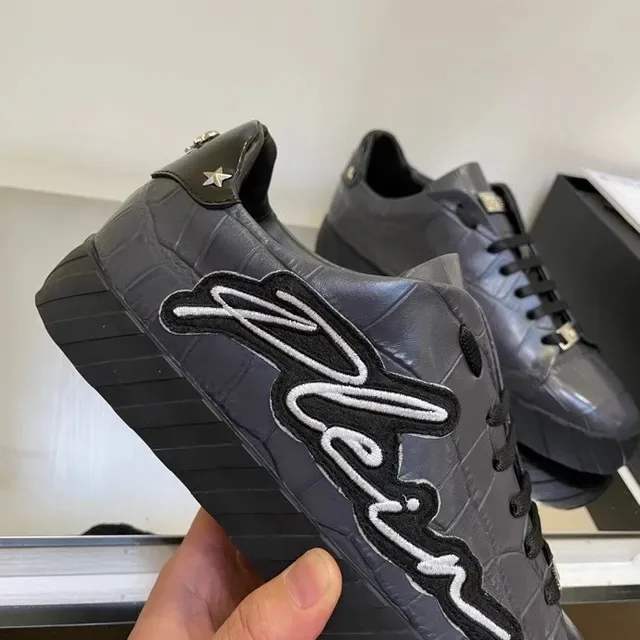 Philipp Plein Plein Logo Croc-Embossed Black tênis lifestyle 5