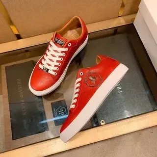 Philipp Plein লাল চামড়া খুলির প্রতীক জীবনধারা স্নিকার