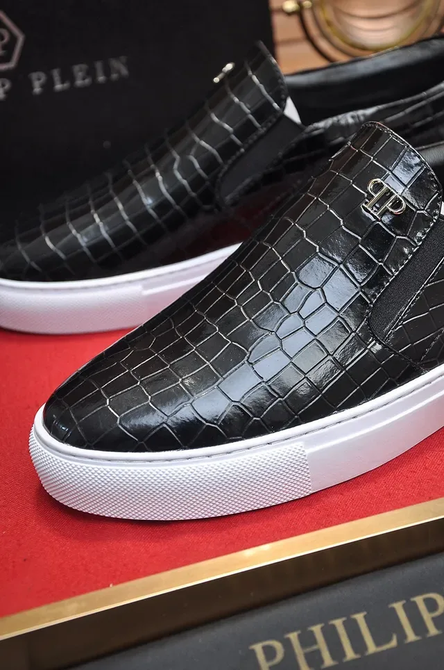 Philipp Plein স্লিপ-অন ক্রোক-এমবসড কালো ও সাদা লাইফস্টাইল স্নিকার 3