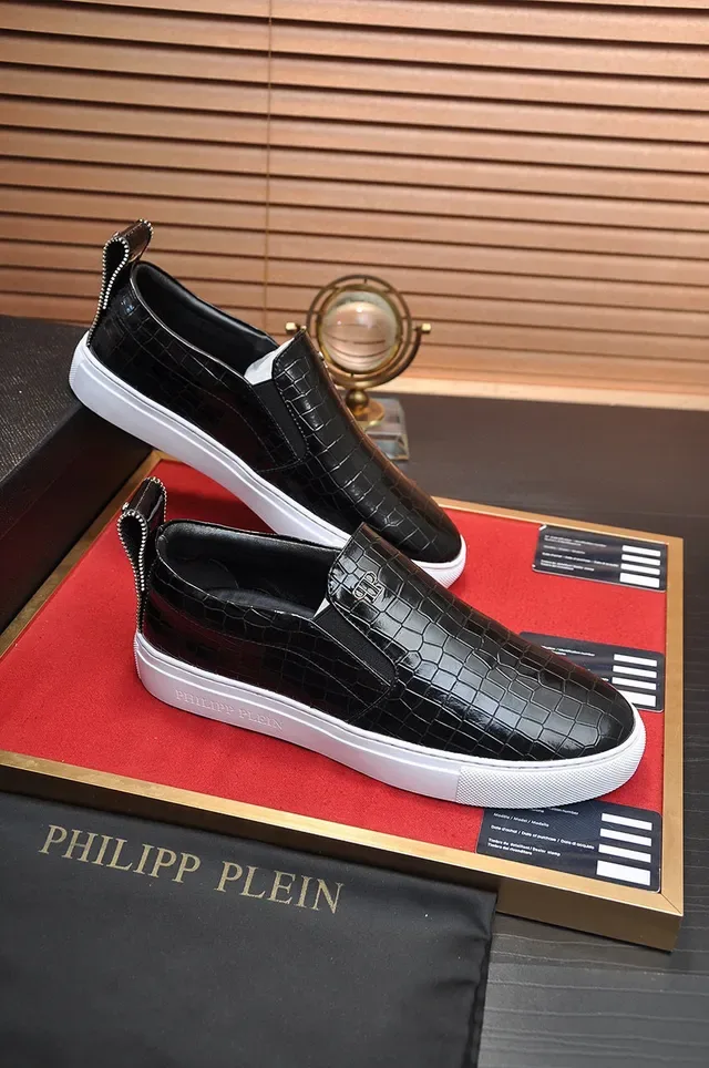 Philipp Plein স্লিপ-অন ক্রোক-এমবসড কালো ও সাদা লাইফস্টাইল স্নিকার 5