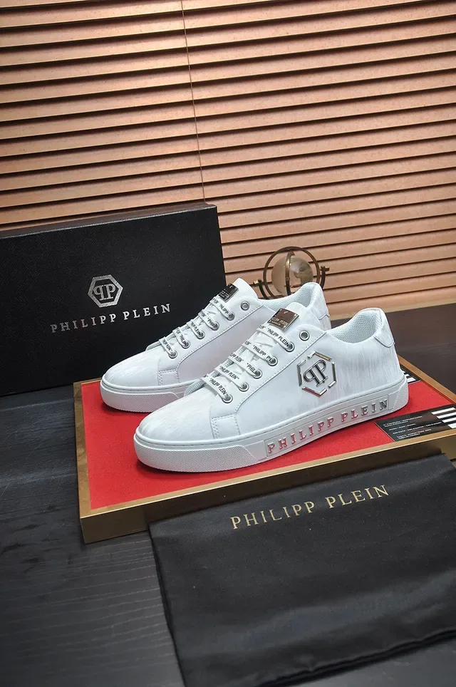 Philipp Plein White Branded Lace-Up Lifestyle Sneakers 4
