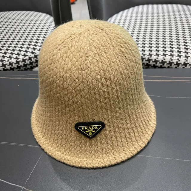 Prada Beige Sombrero Bucket Tejido 3
