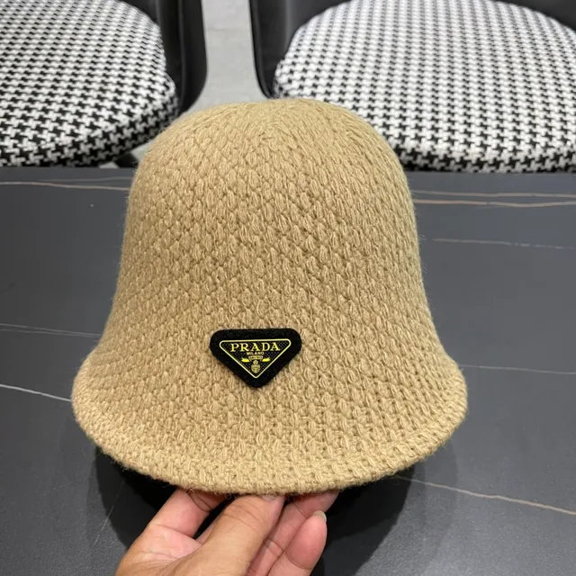 Prada Beige Sombrero Bucket Tejido 8