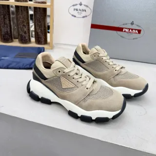 Prada Cloudbust Beige and Black Chunky Sneakers