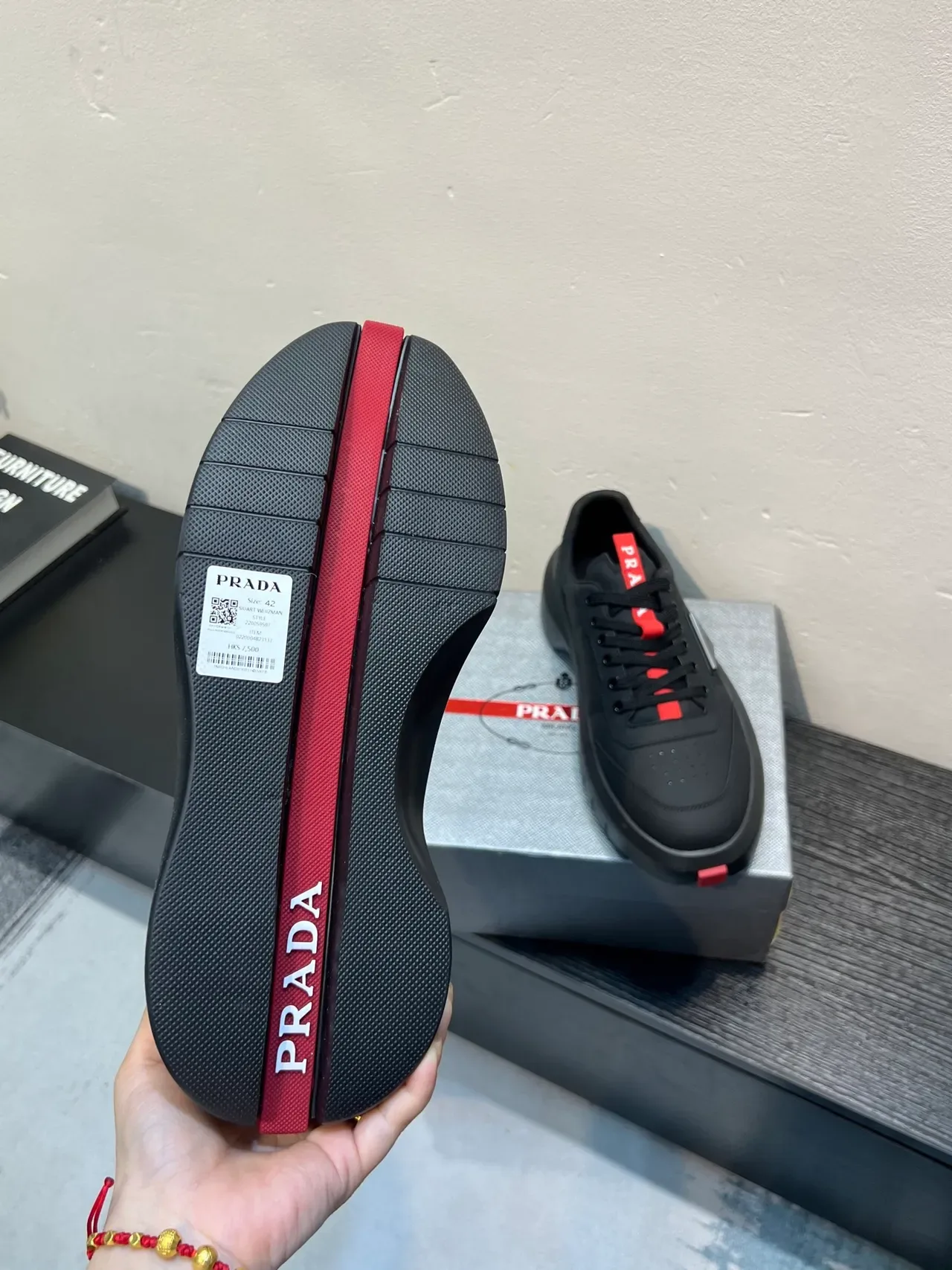 Prada Cloudbust Black and Red Lifestyle Sneakers 9