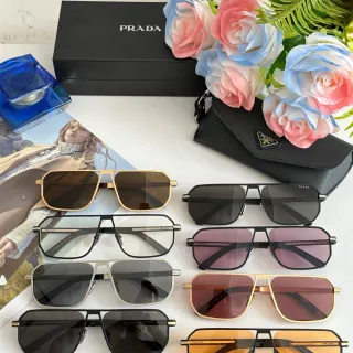 Prada Cloudbust কালো সোনা ঢাল-স্টাইল এভিয়েটর ডাবল ব্রিজ সানগ্লাসেস