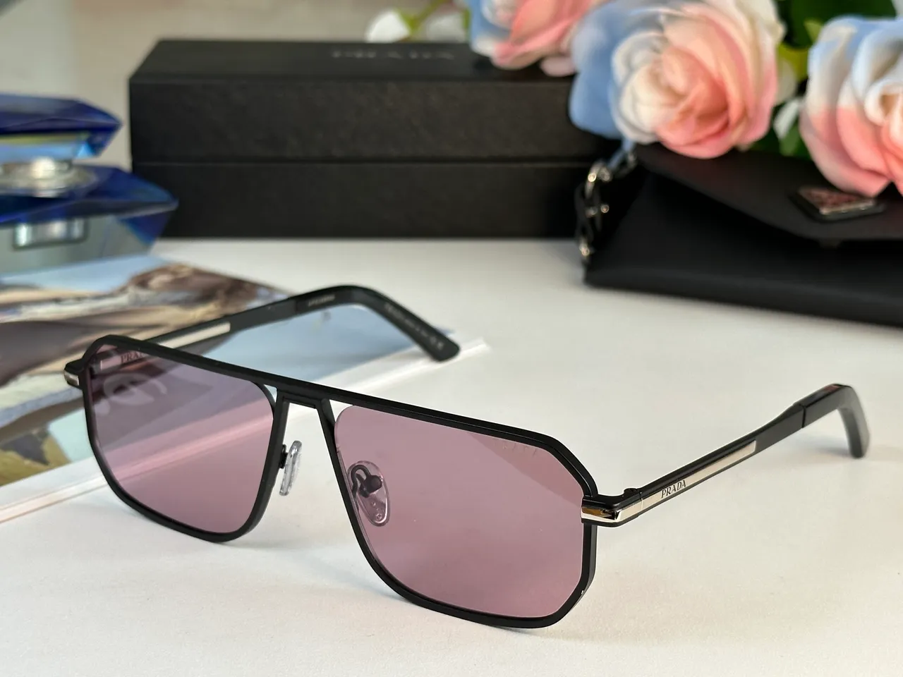 Prada Cloudbust কালো সোনা ঢাল-স্টাইল এভিয়েটর ডাবল ব্রিজ সানগ্লাসেস 3
