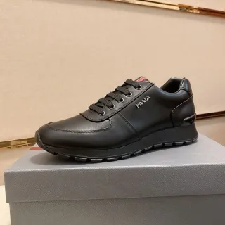 Prada Cloudbust Black Red Leather Upper Low-Top Lifestyle Sneakers