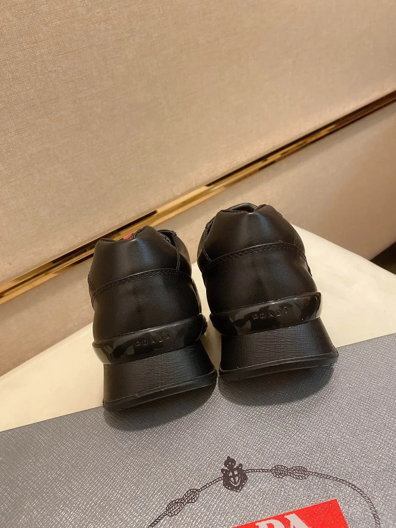Prada Cloudbust Black Red Leather Upper Low-Top Lifestyle Sneakers 3